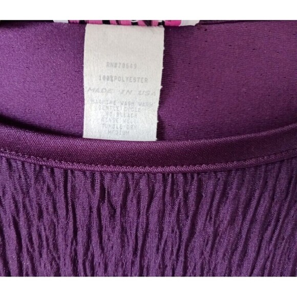 Avon Style Tunic Top Crew Neck 3/4 Sleeve Purple Size M - Picture 4 of 5